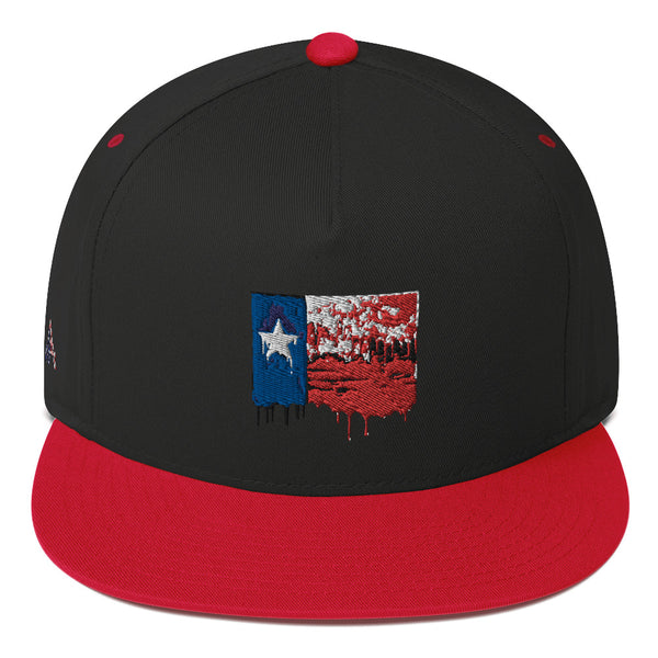 Texas Bleed Embroidered Flat Bill Cap