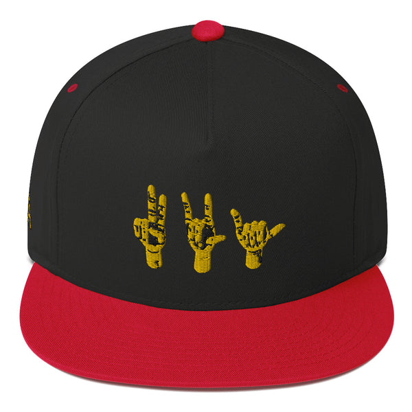 Peace Love Aloha Flat Bill Cap