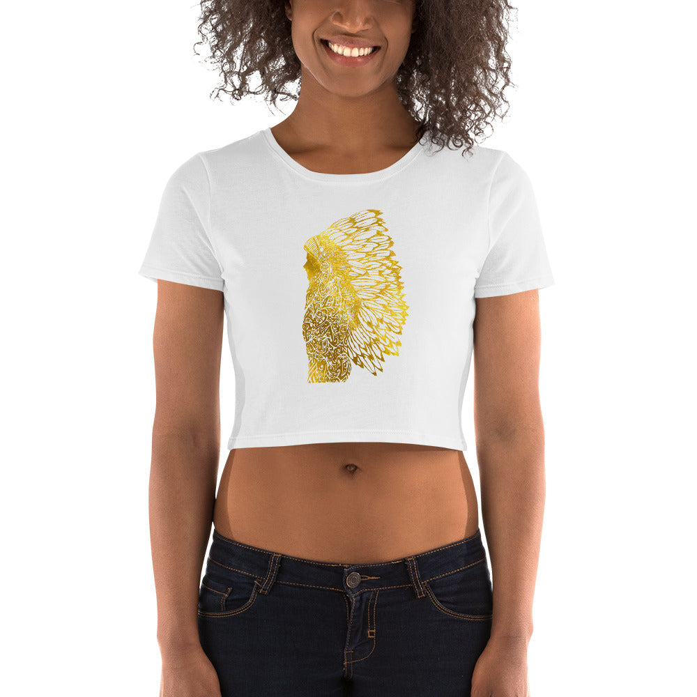 Mana Warrior Chief Gold Womens Crop Tee
